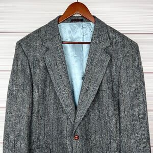 Boston Traders Men's Gray Wool Tweed Single Breasted Lined Sports Coat Blazer